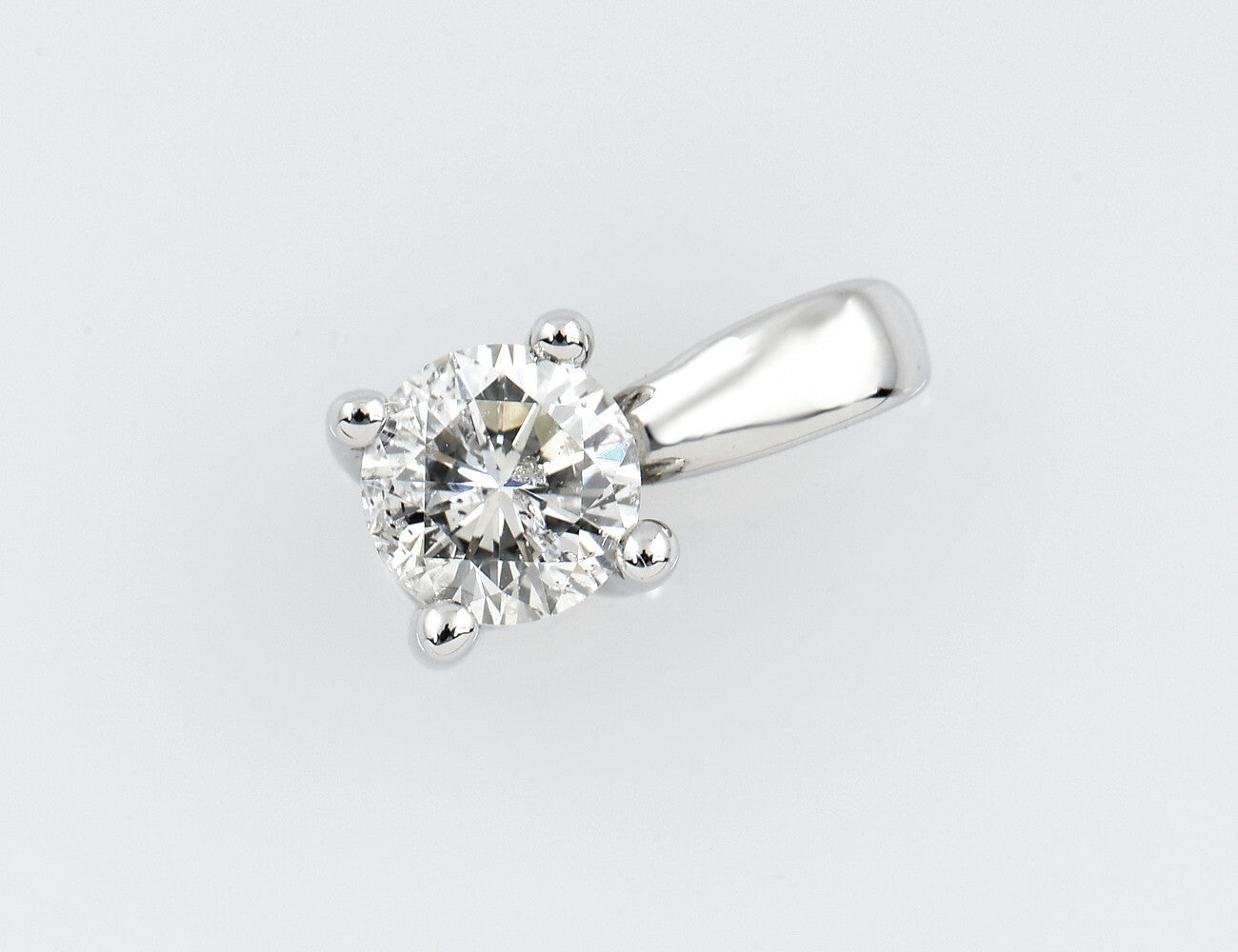 Diamant Solitär Anhänger 585/000 14 K Weißgold 1 Brillant  0,36 ct
