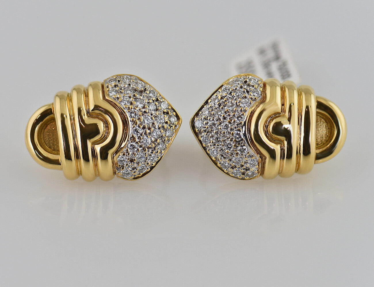 Ohrstecker 750 18 K Gelbgold, 50 Brillanten zus. 1,00 ct