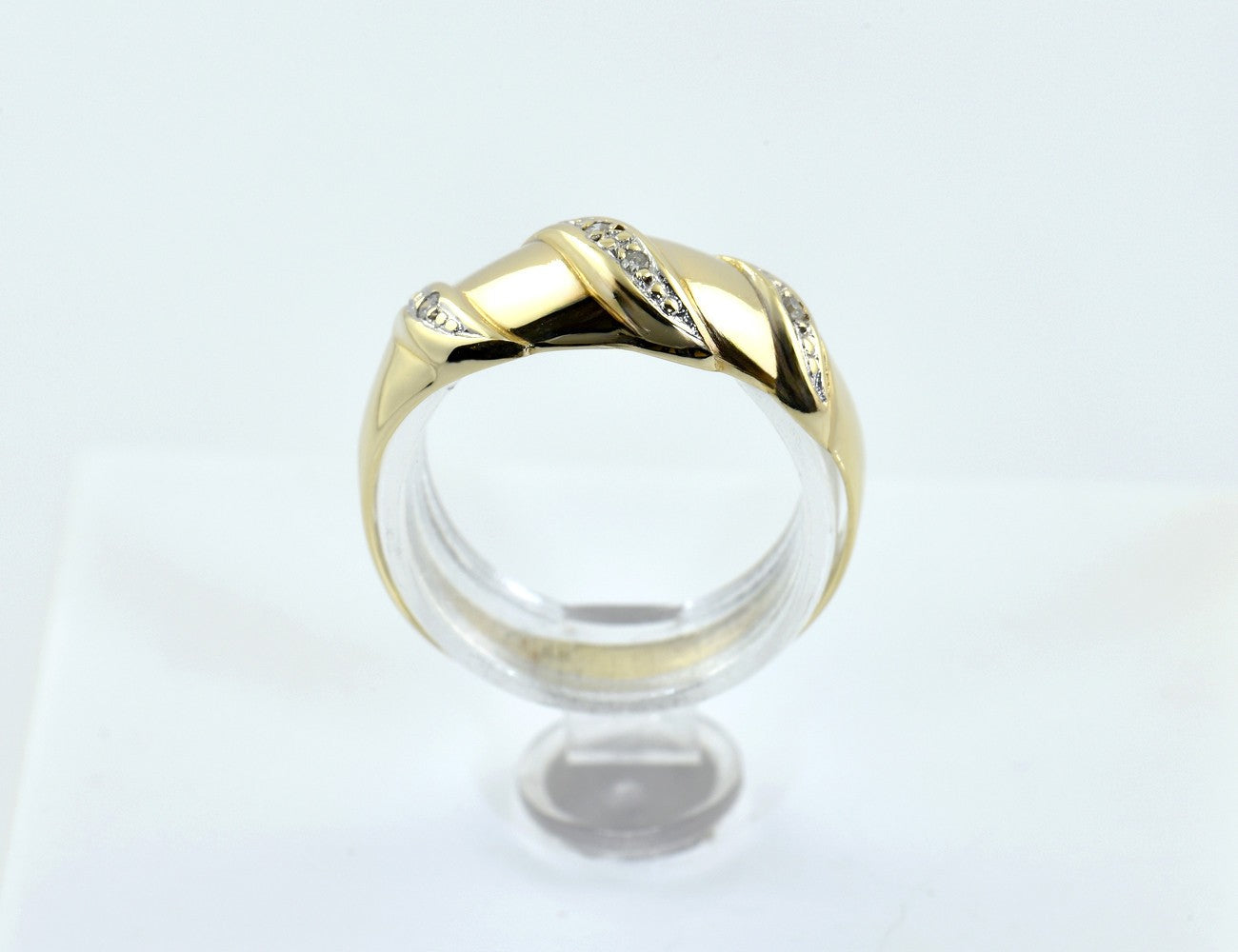 Diamant Ring 585/000 14 K Gelbgold 4 Diamanten zus. 0,04 ct