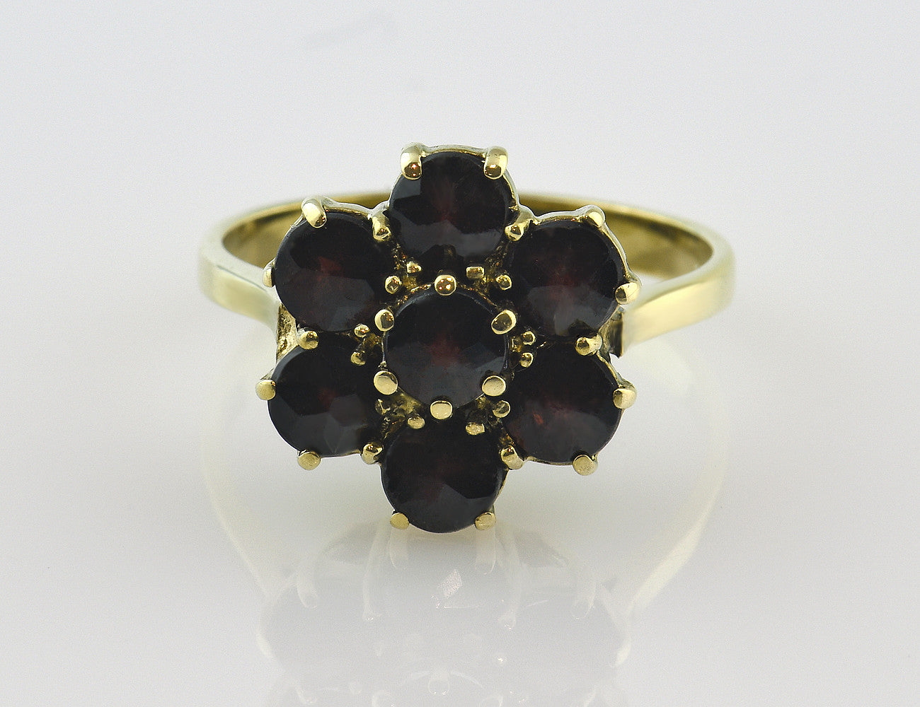 Granat Ring 585 14 K Gelbgold