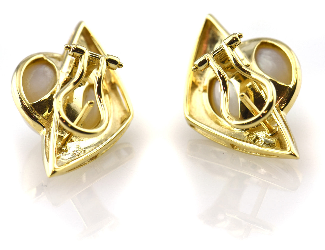 Ohrringe Mabe´perle 585 14 K Gelbgold Perlohrstecker