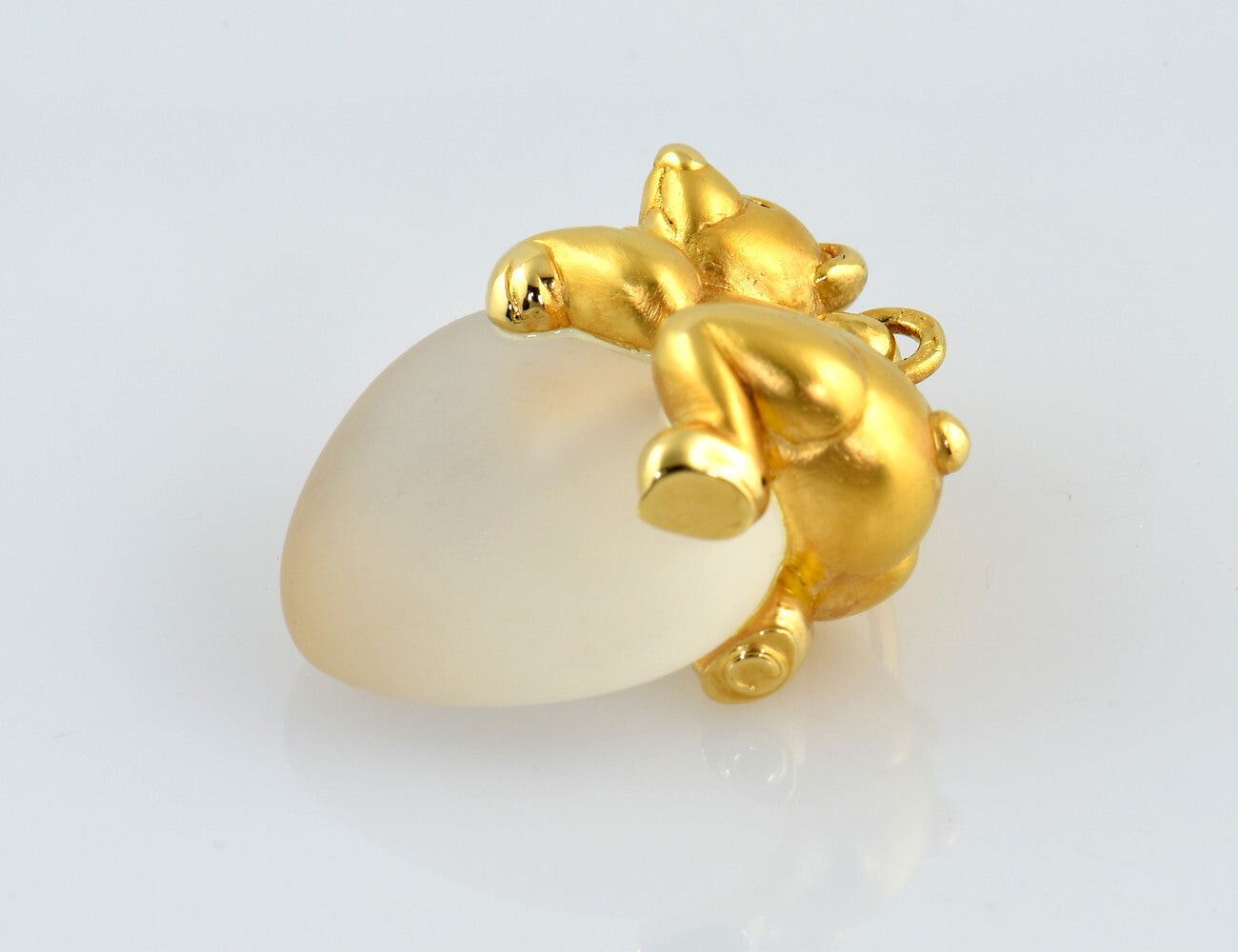 Anhänger Bär Bergkristall Herz CH. Garnier 750/000 18 K Gelbgold