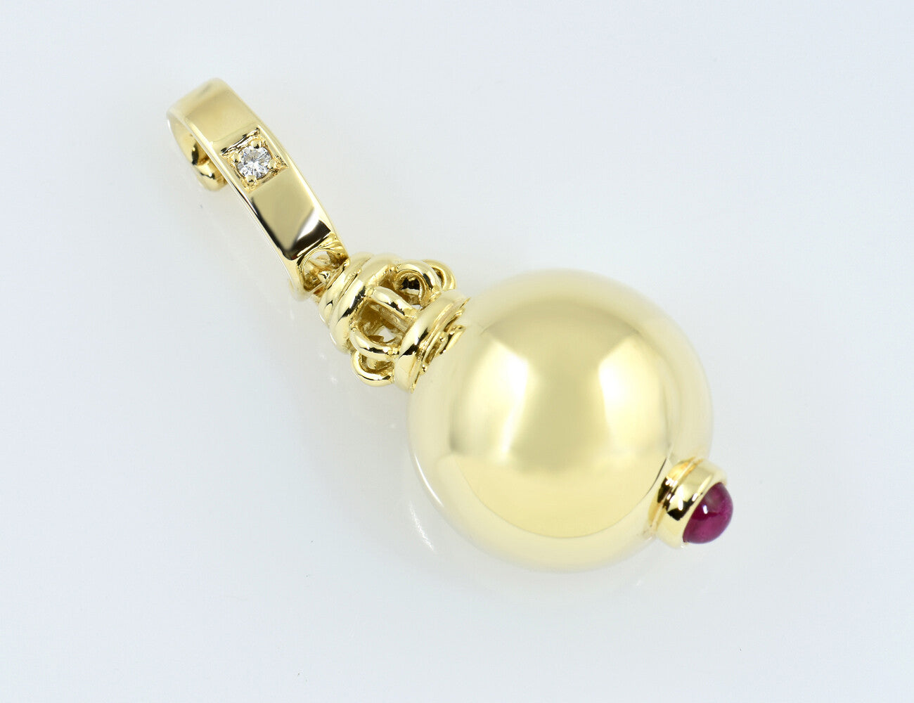 Anhänger Rubin 585/000 14 K Gelbgold Brillant 0,02 ct