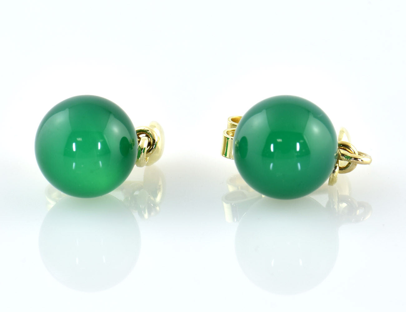 Ohrringe Jade  585/000 14 K Gelbgold Ohrstecker