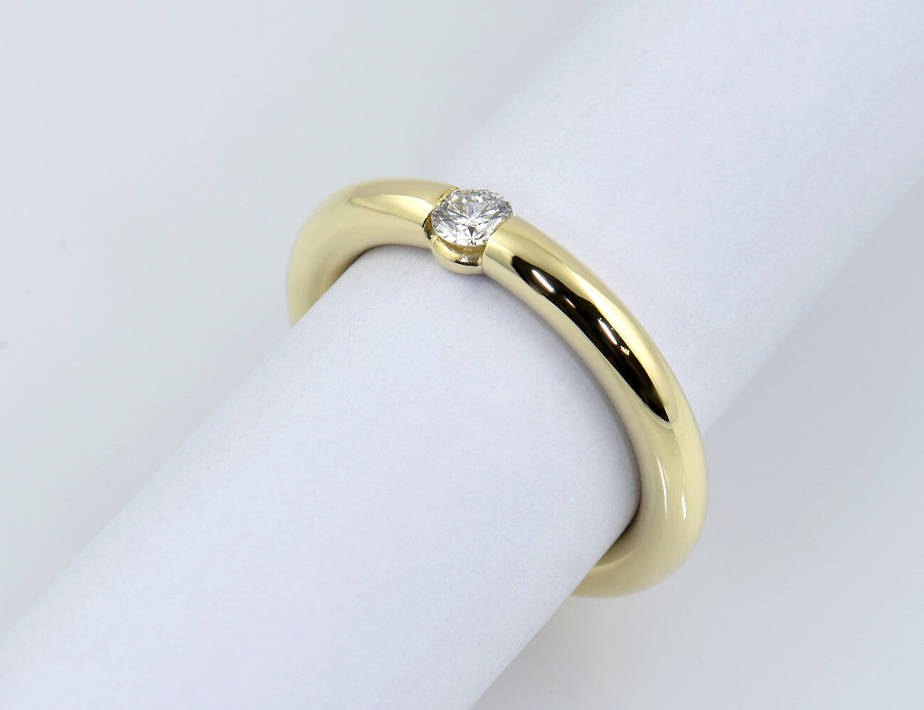 Diamant Solitär Ring 585/000 14 K Gelbgold Brillant 0,16 ct