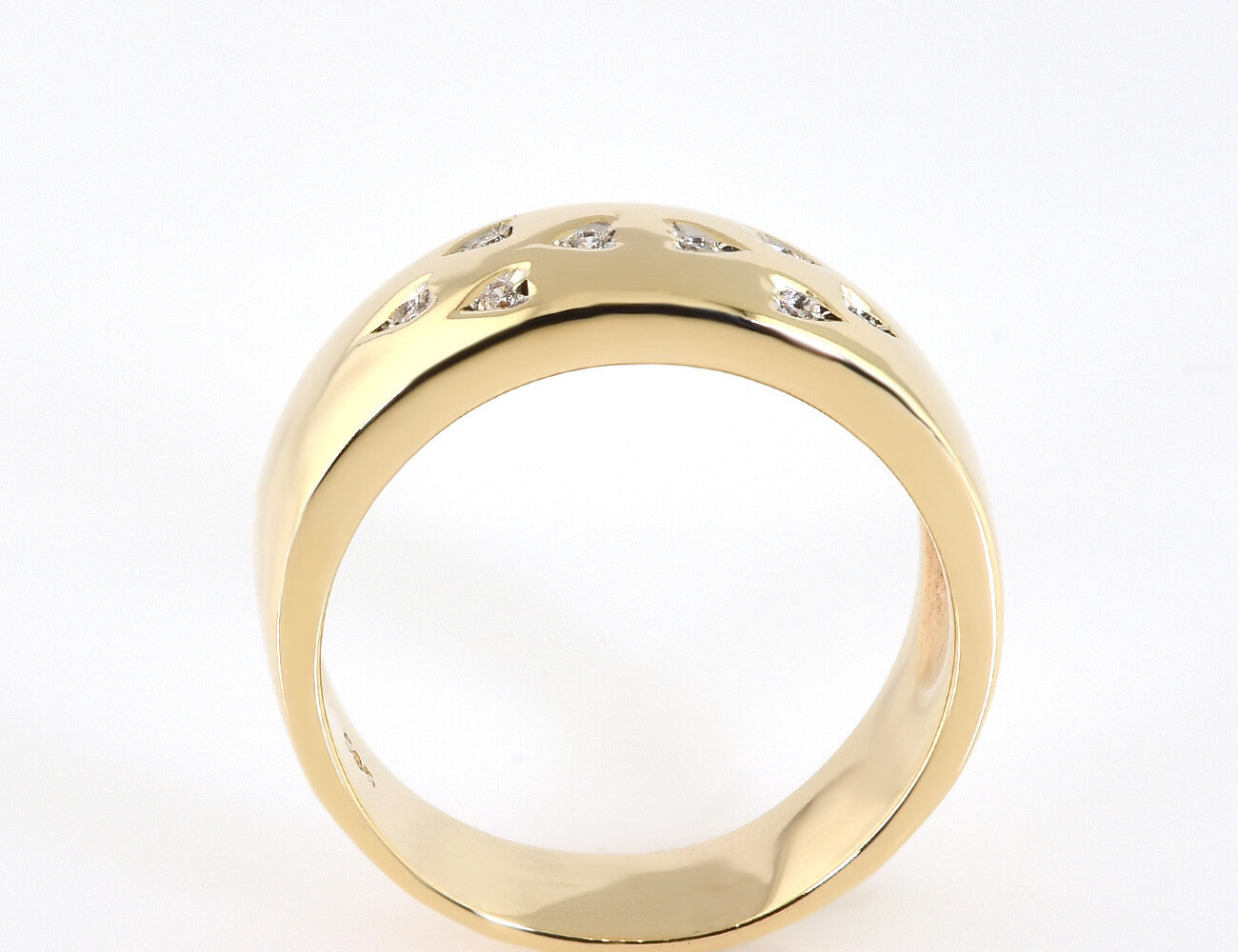 Diamond ring 585/000 14 K yellow gold 8 diamonds total 0.08 ct