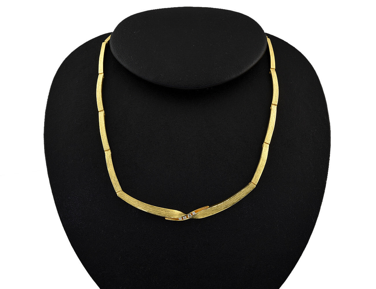 Collier Diamant 750/000 18 K Gelbgold, 4 Brillanten zus. 0,12 ct