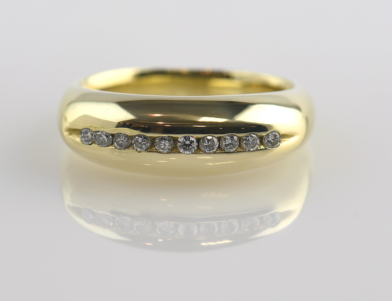 Diamant Ring 750/000 18 K Gelbgold 10 Brillanten zus. 0,17 ct