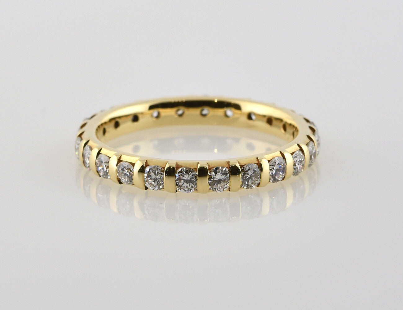 Diamant Ring Memory 585/000 14 K Gelbgold 24 Brillanten zus. 1,00 ct