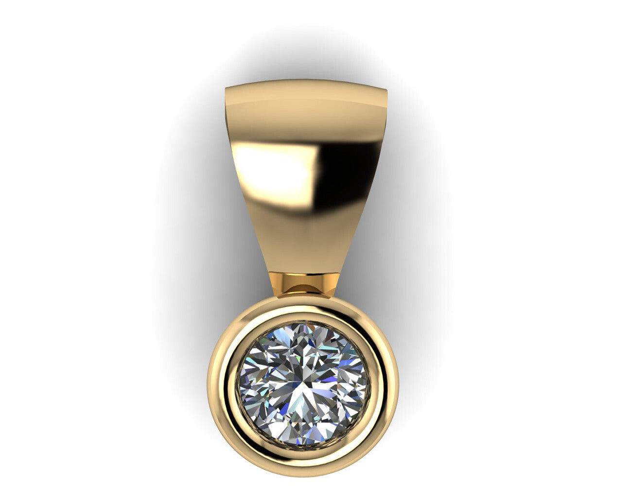 Diamant Solitär Anhänger 585/000 14 K Gelbgold 1 Brillant  0,06 ct