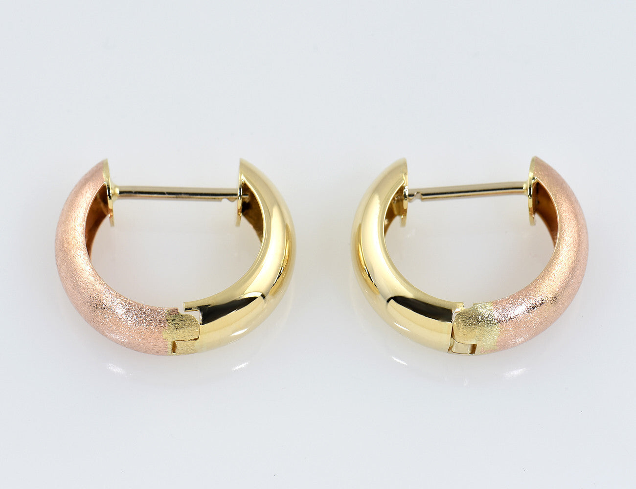 Scharniercreolen 585/000 14 K Gelbgold und Rotgoldvergoldung Ohrring