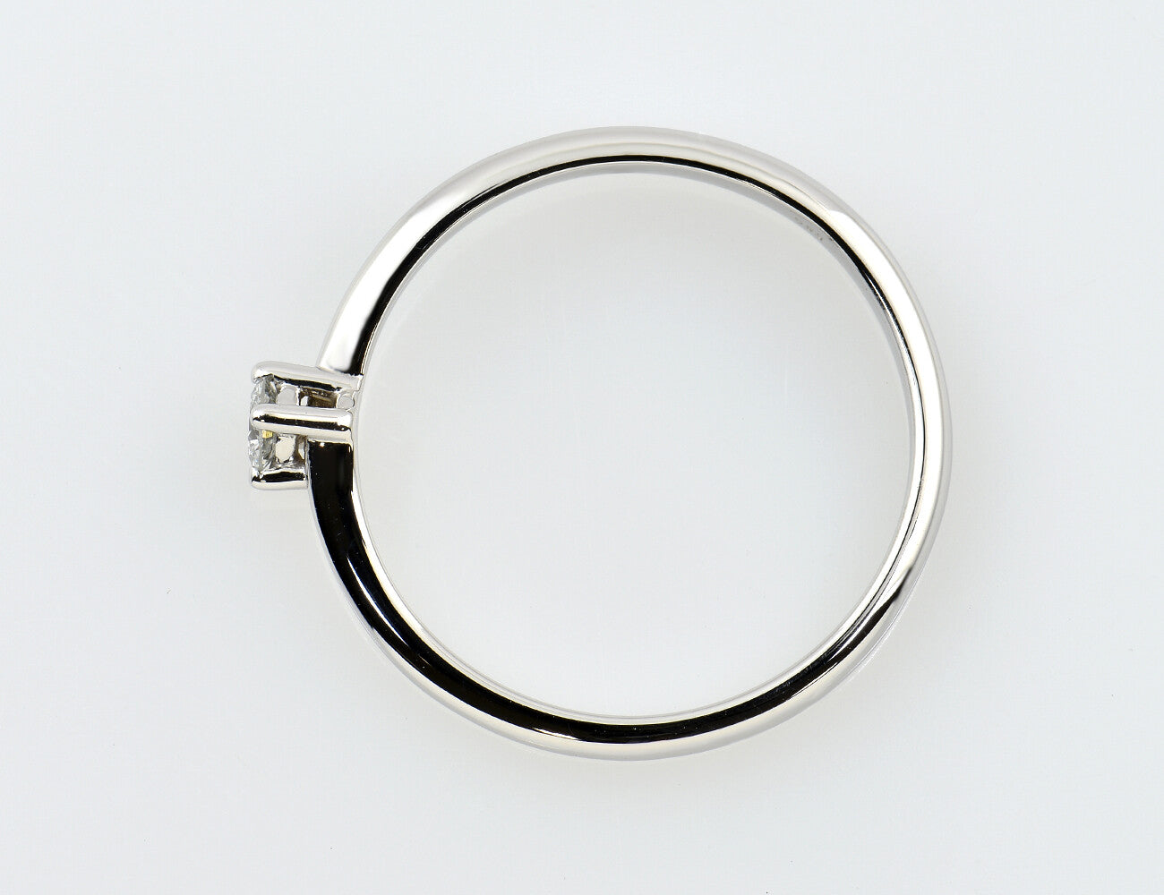 Solitär Diamant Ring 585/000 14 K Weißgold Brillant 0,10 ct