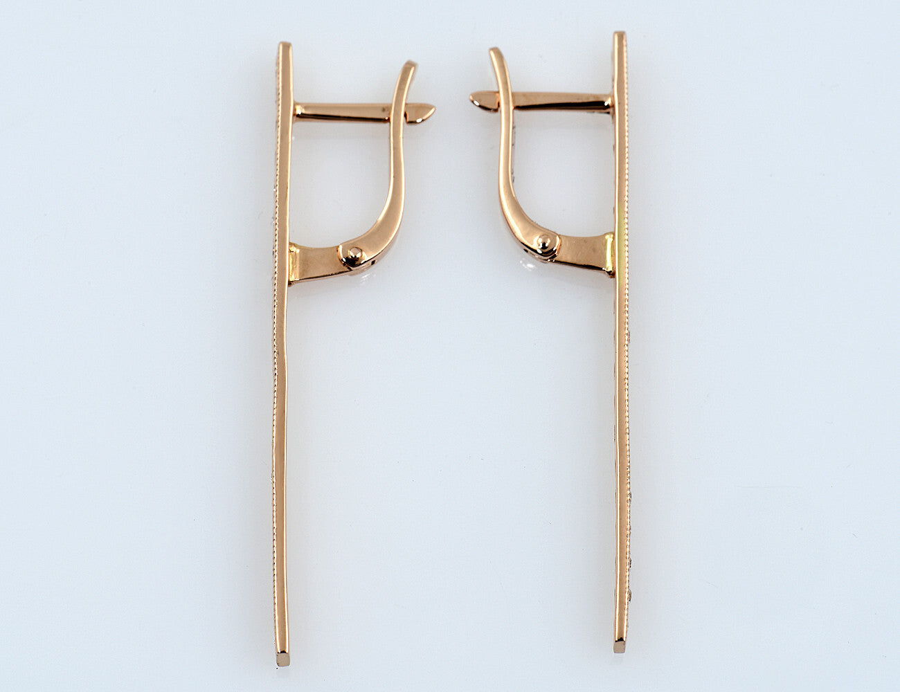 Ohrstecker Ohrhänger 585/000 14 K Rotgold Englischer Verschluss Cubic Zirkonia