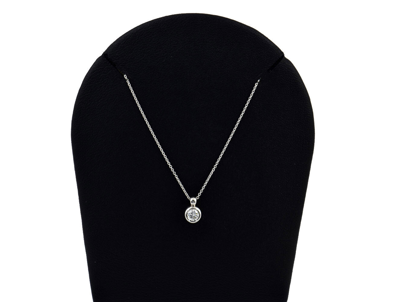 Diamant Solitär Anhänger mit Kette 585/000 14 K Weißgold 1 Brillant  0,16 ct