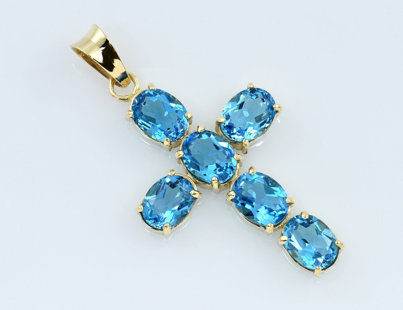 Anhänger Kreuz Topas 585/000 14 K Gelbgold