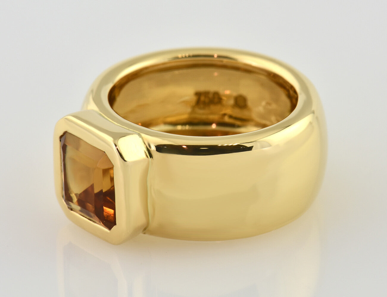 Ring Citrin 750 18 K Gelbgold