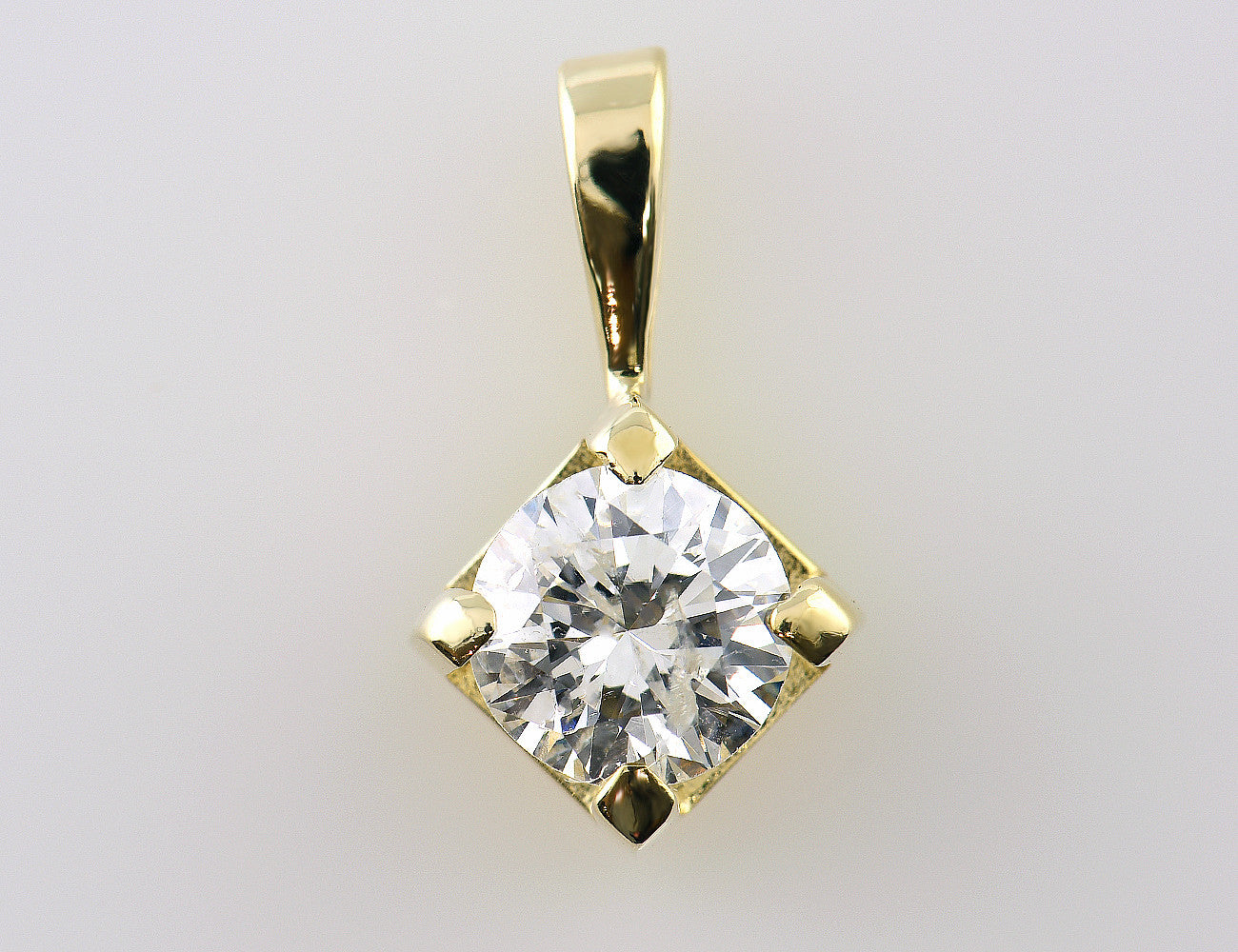 Solitär Anhänger Diamant 585/000 14 K Gelbgold Brillant 0,60 ct