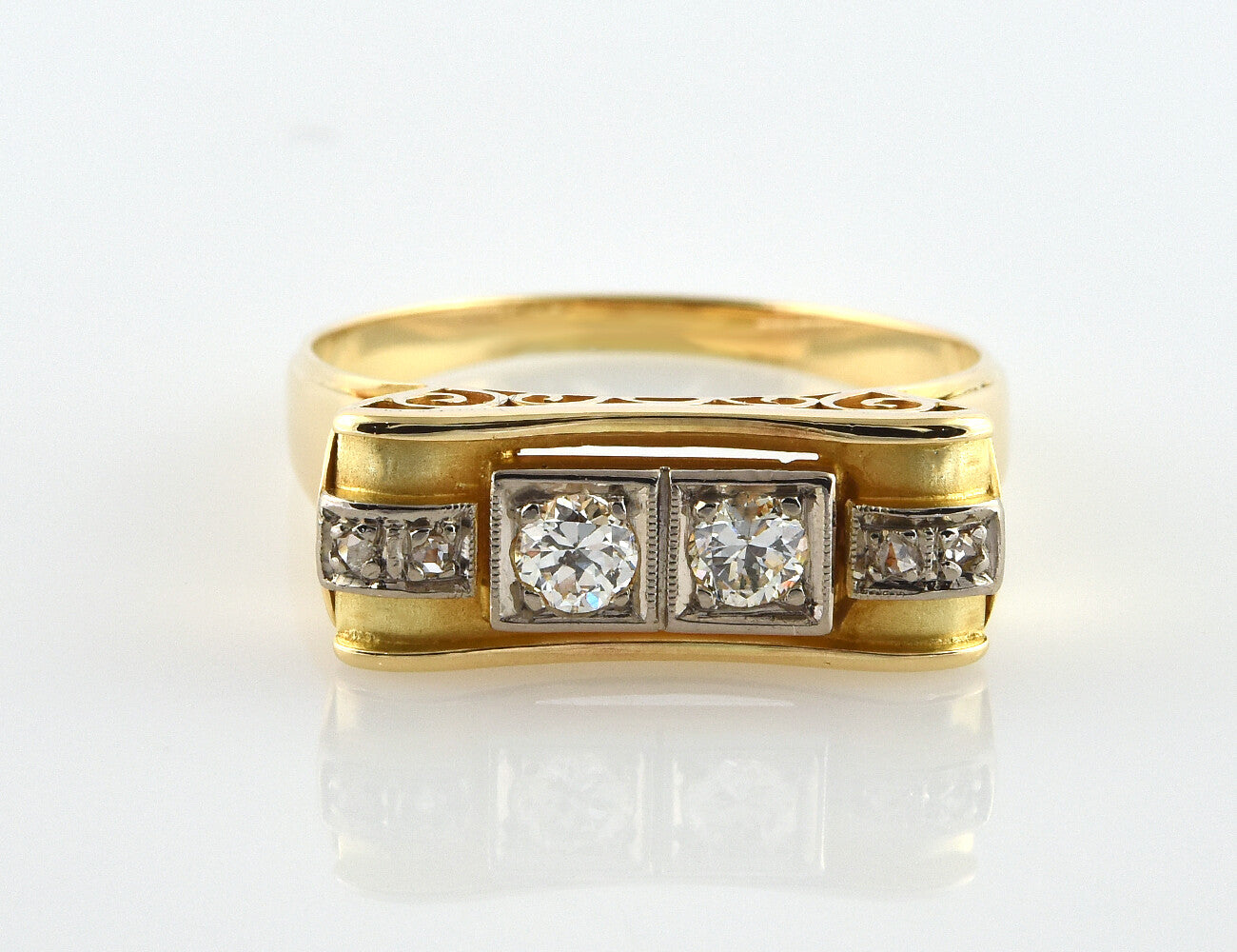 Diamant Ring 585/000 14 K Gelbgold 6 Diamanten zus. 0,44 ct