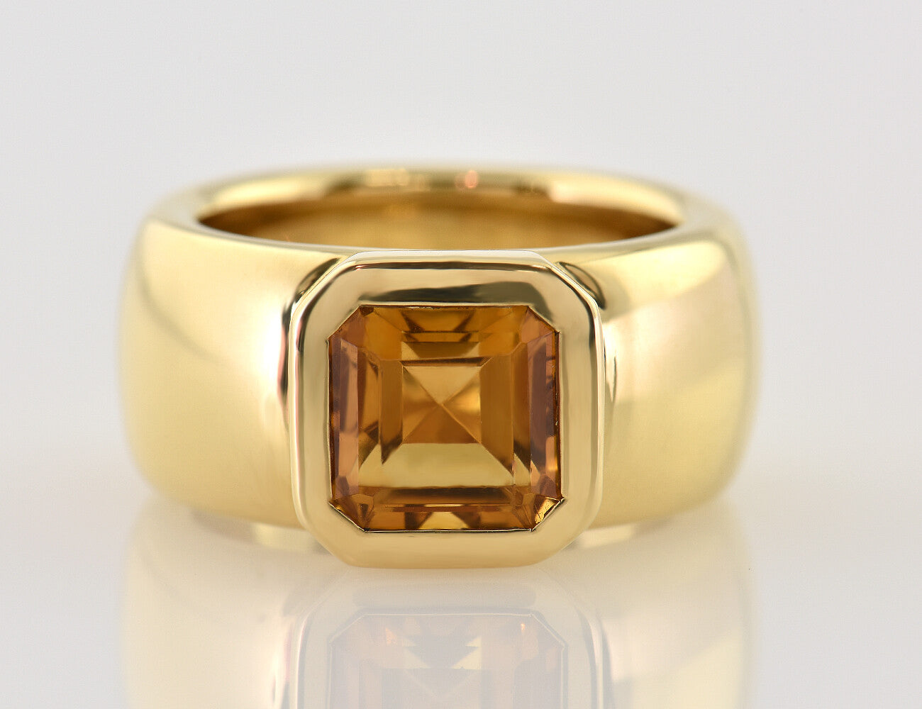 Ring Citrin 750 18 K Gelbgold