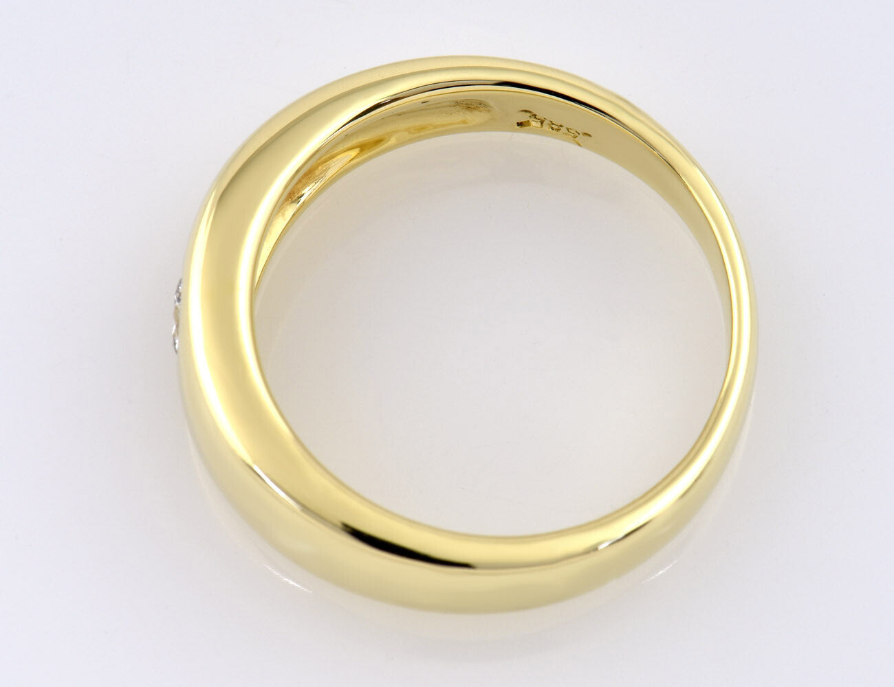 Diamant Solitär Ring 585/000 14 K Gelbgold Brillant 0,14 ct