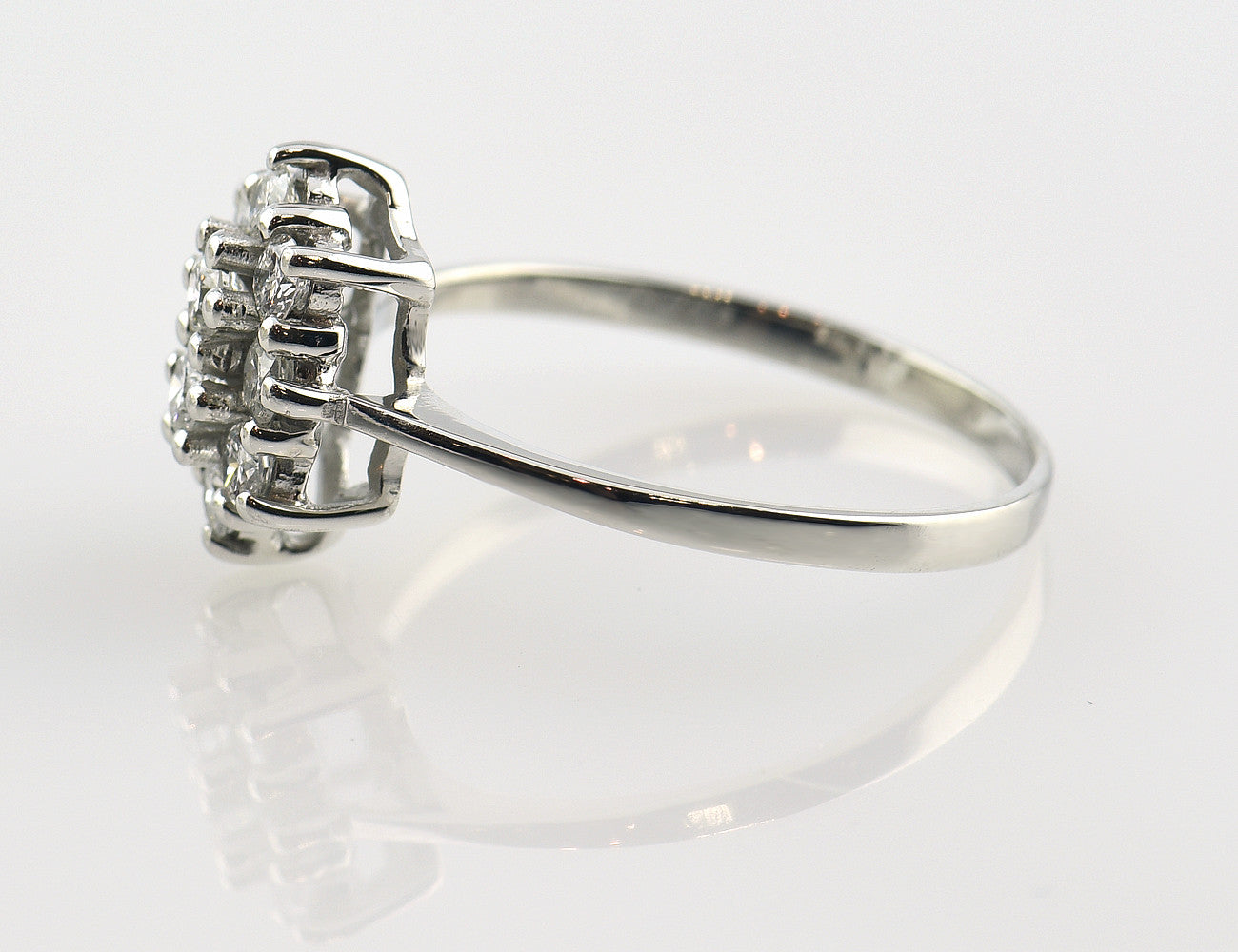Diamant Ring 585/000 14 K Weißgold 10 Brillanten zus. 0,49 ct