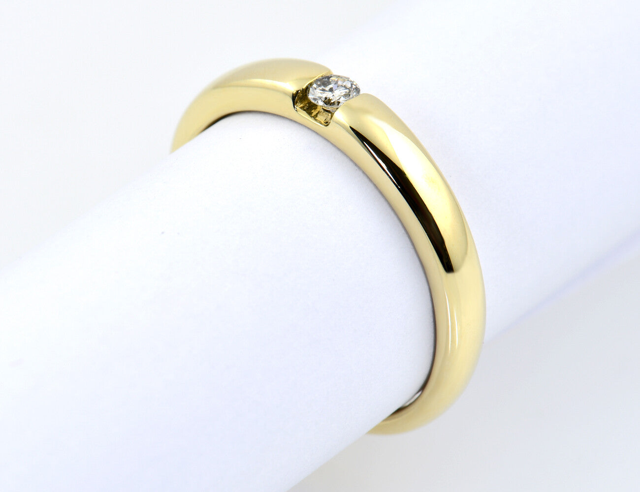 Solitär Diamant Ring 585/000 14 K Gelbgold Brillant 0,06 ct