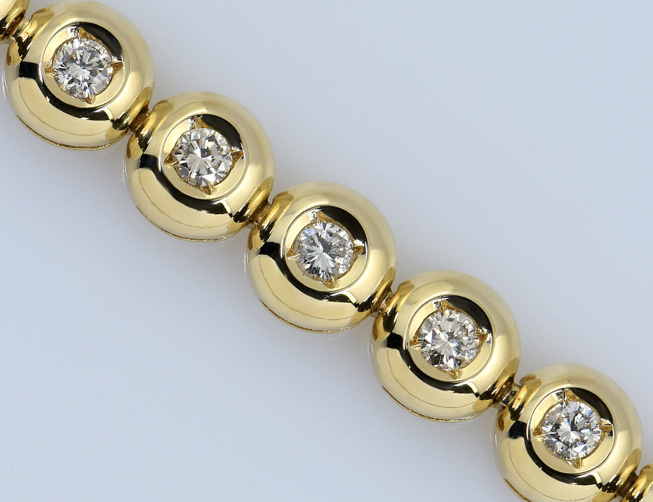 Tennis Armband 585/000 14 K Gelbgold 28 Brillanten zus. 2,00 ct, 19 cm