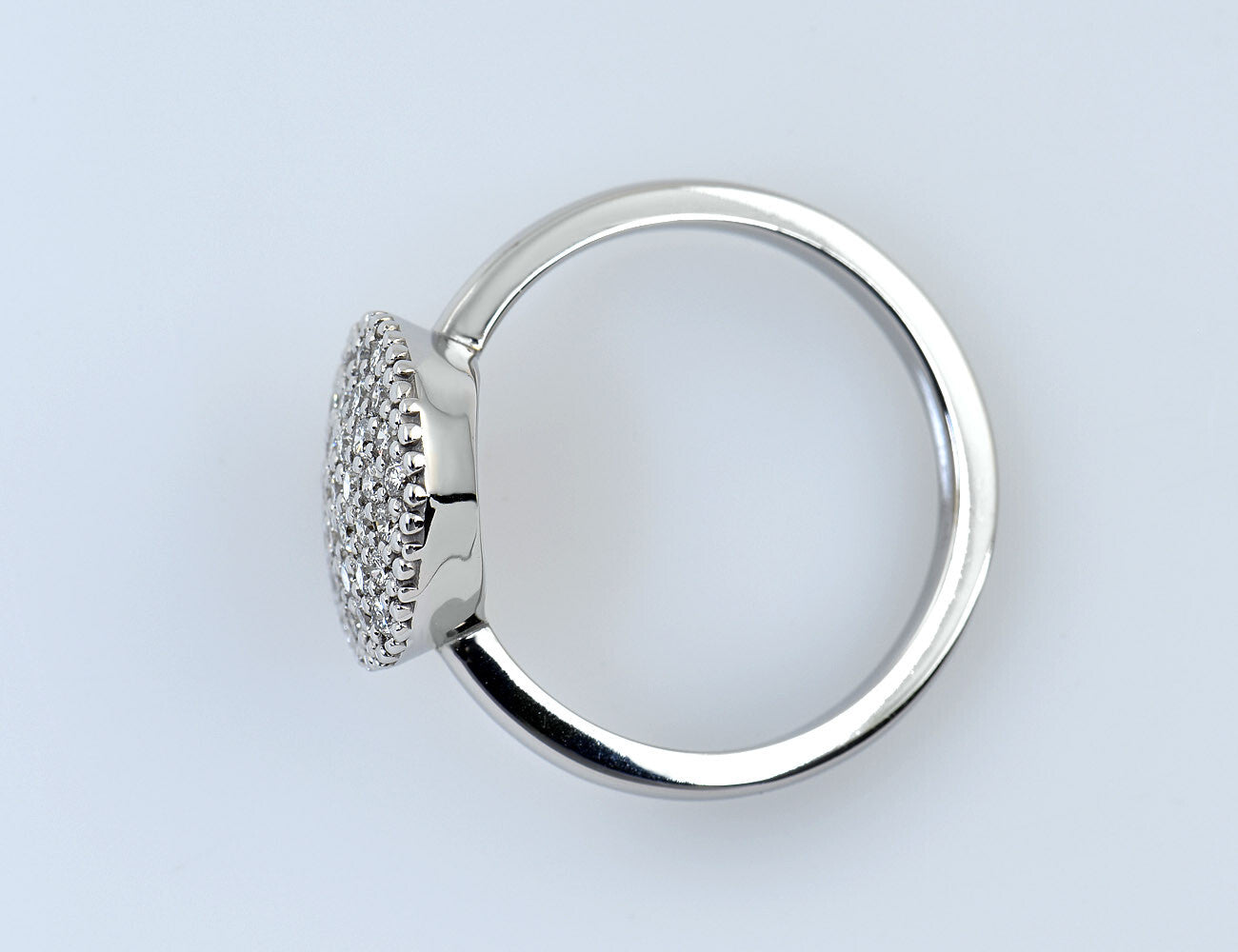 Diamond ring 585/000 14 K white gold 37 diamonds Lab Crown CVD total 0.60 ct