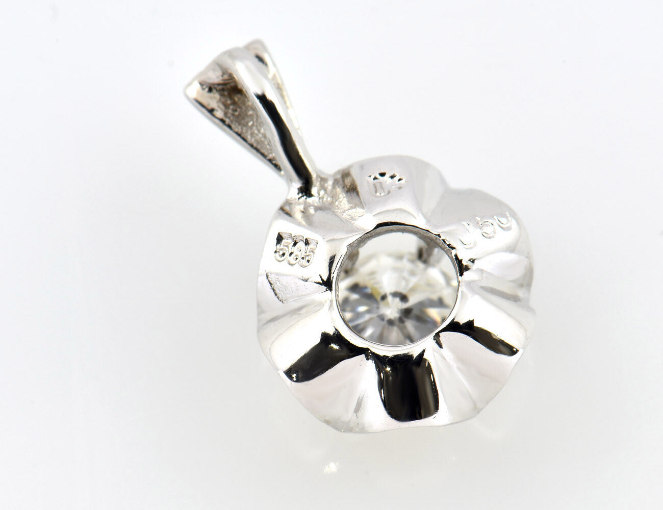 Solitär Anhänger Diamant 585/000 14 K Weißgold  Brillant 0,60 ct