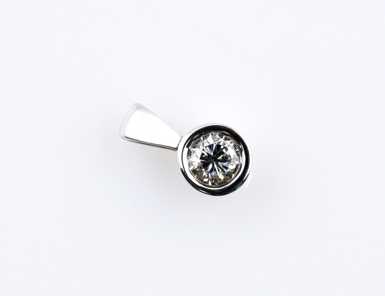 Diamant Solitär Anhänger 585/000 14 K Weißgold 1 Brillant  0,43 ct