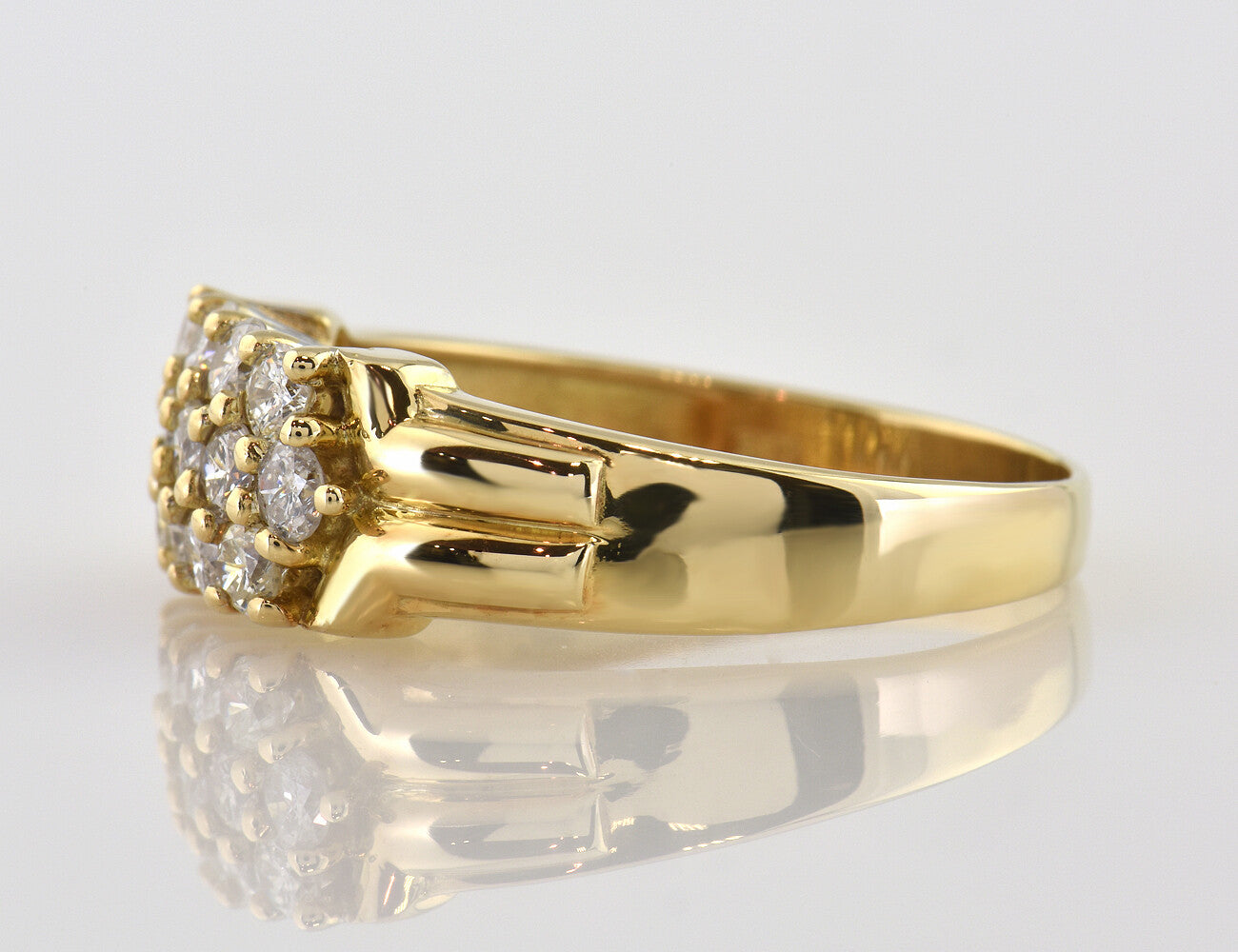 Diamant Ring 585/000 14 K Gelbgold 13 Brillanten zus. 1,00 ct