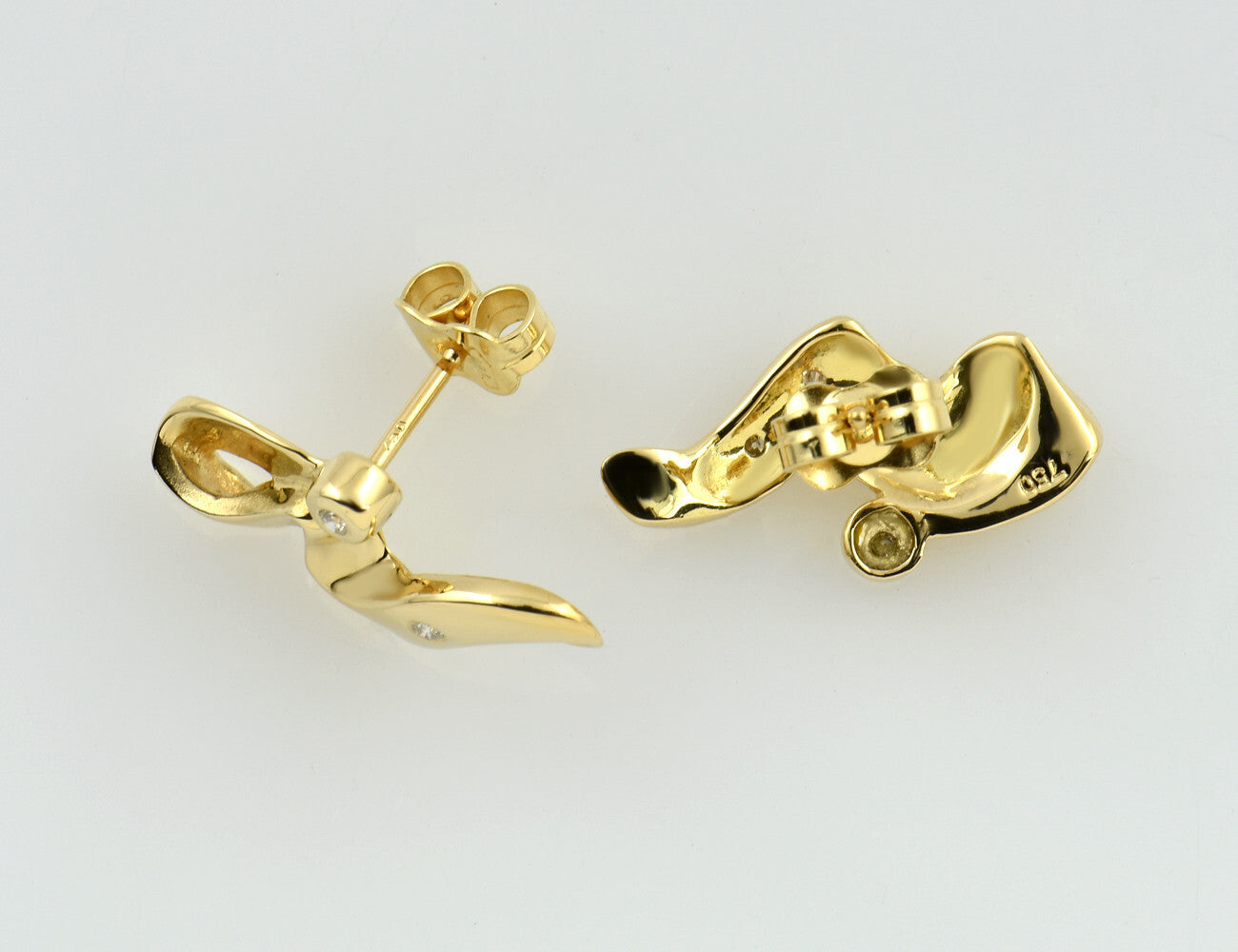 Ohrstecker Diamant 750/000 18 K Gelbgold 6 Brillanten zus. 0,05 ct