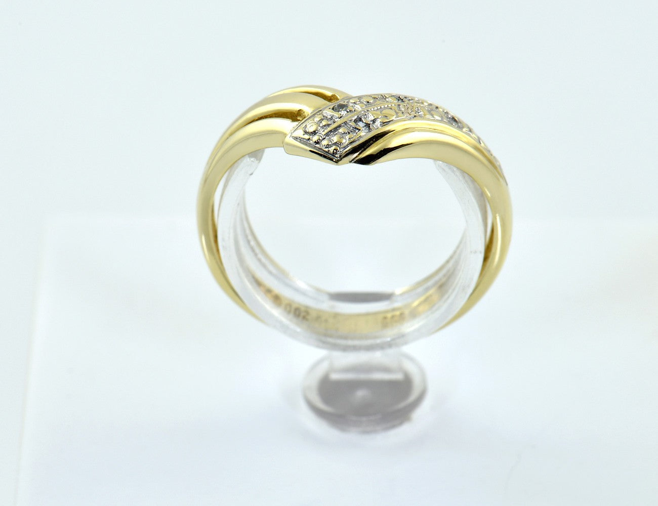 Diamant Ring 585/000 14 K Gelbgold 2 Diamanten zus. 0,02 ct