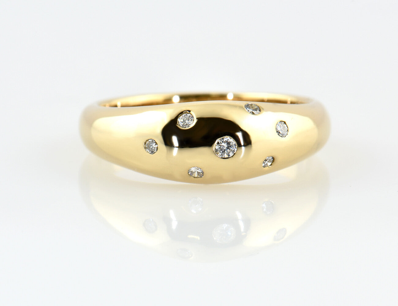 Diamant Ring 750/000 18 K Gelbgold 7 Brillanten zus. 0,08 ct