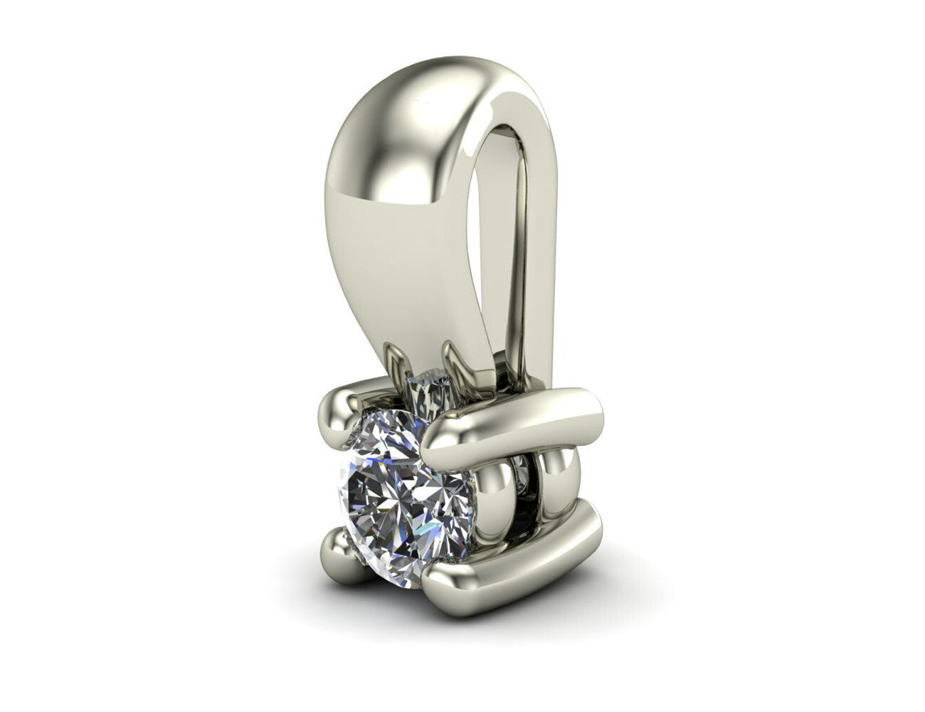 Diamant Solitär Anhänger 585/000 14 K Weißgold 1 Brillant  0,06 ct
