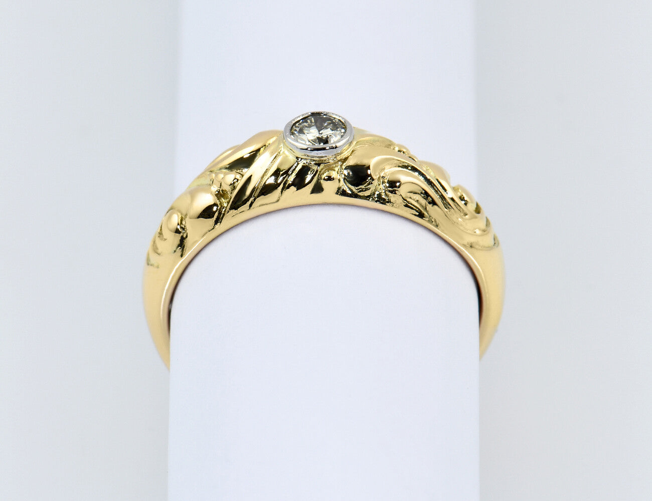 Diamant Solitär Ring 585/000 14 K Gelbgold Brillant 0,17 ct