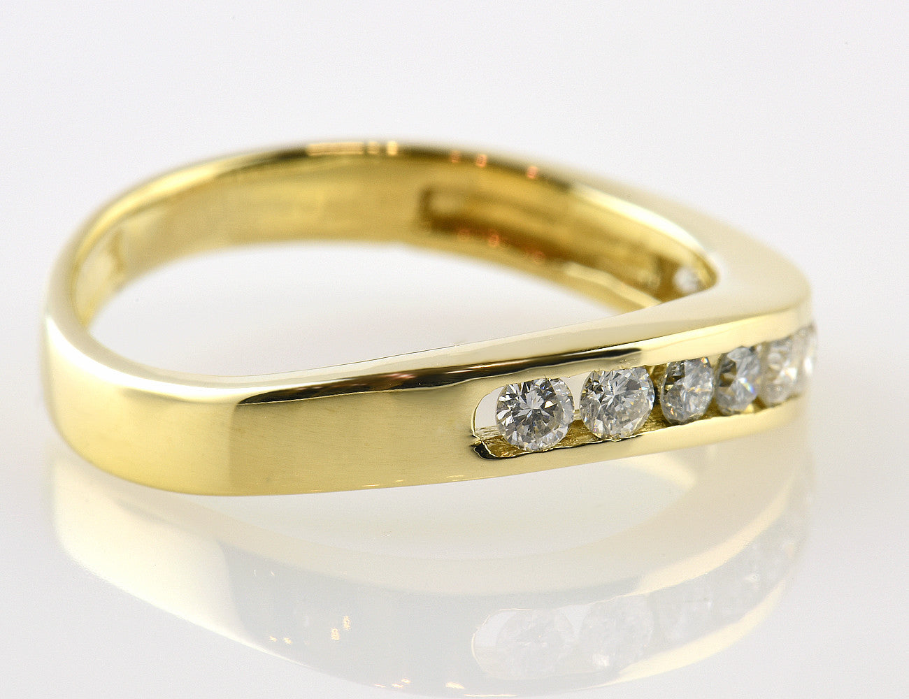 Diamant Ring Memory 750/000 18 K Gelbgold 10 Brillanten zus. 0,30 ct