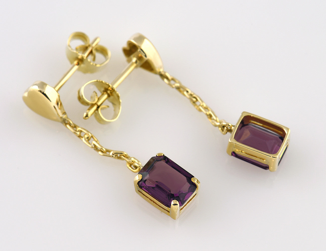 Ohrstecker Hänger Amethyst 585/000 14 K Gelbgold