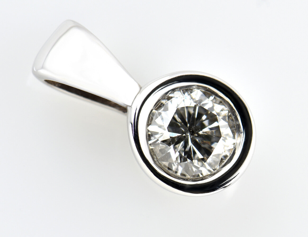 Diamant Solitär Anhänger 585/000 14 K Weißgold 1 Brillant  0,43 ct