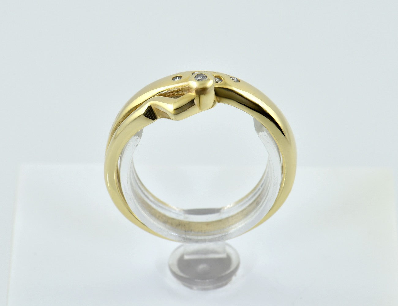 Diamant Ring 585/000 14 K Gelbgold 5 Brillanten zus. 0,03 ct