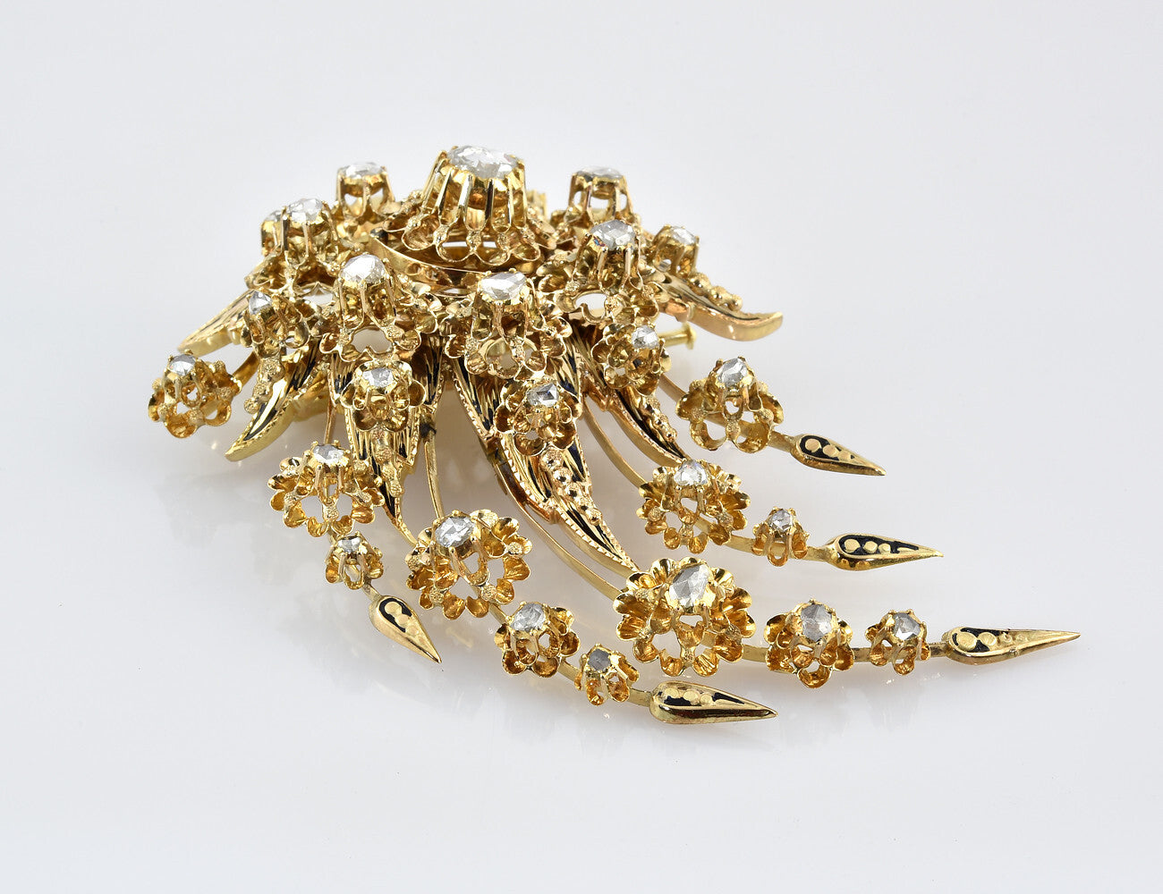 Antiker Anhänger ca. 1805-1830, 585/000 14 K Gelbgold 25 Diamanten zus. 1,75 ct