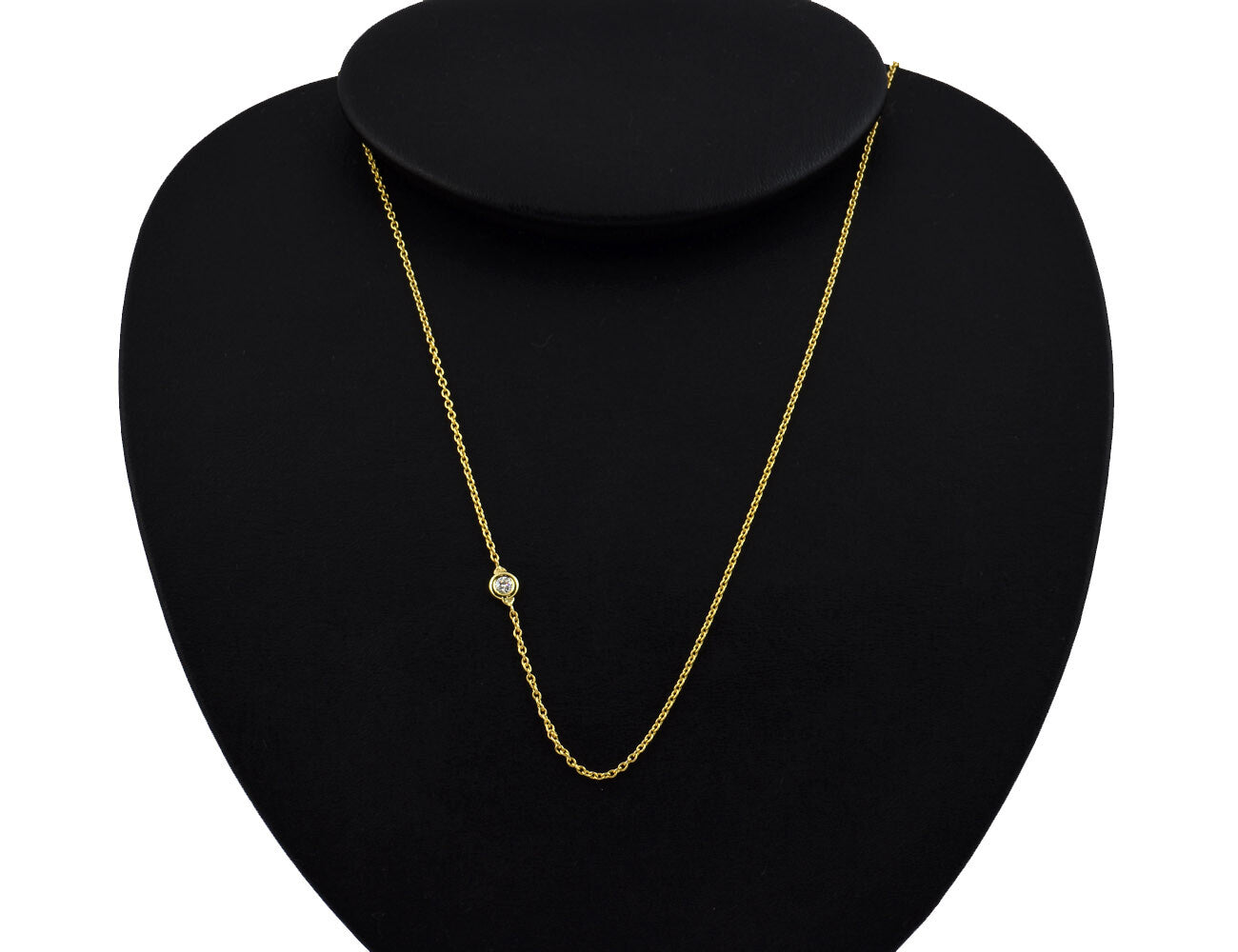 Kette 585/000 14 K Gelbgold  1 Brillant 0,10 ct, 98 cm lang