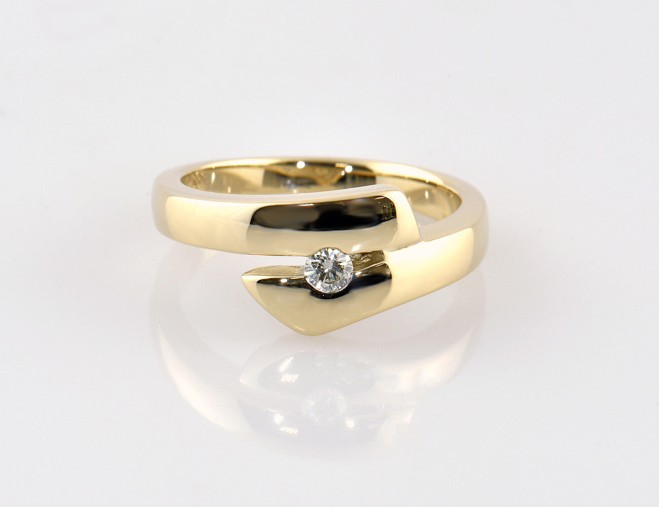 Diamant Ring 585/000 14 K Gelbgold  Brillant 0,14 ct
