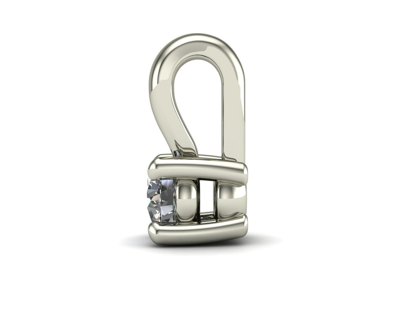 Diamant Solitär Anhänger 585/000 14 K Weißgold 1 Brillant  0,095 ct
