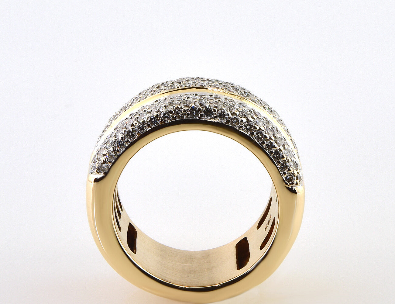 Diamant Ring 585/000 14 K Gelbgold 146 Brillanten zus. 2,00 ct