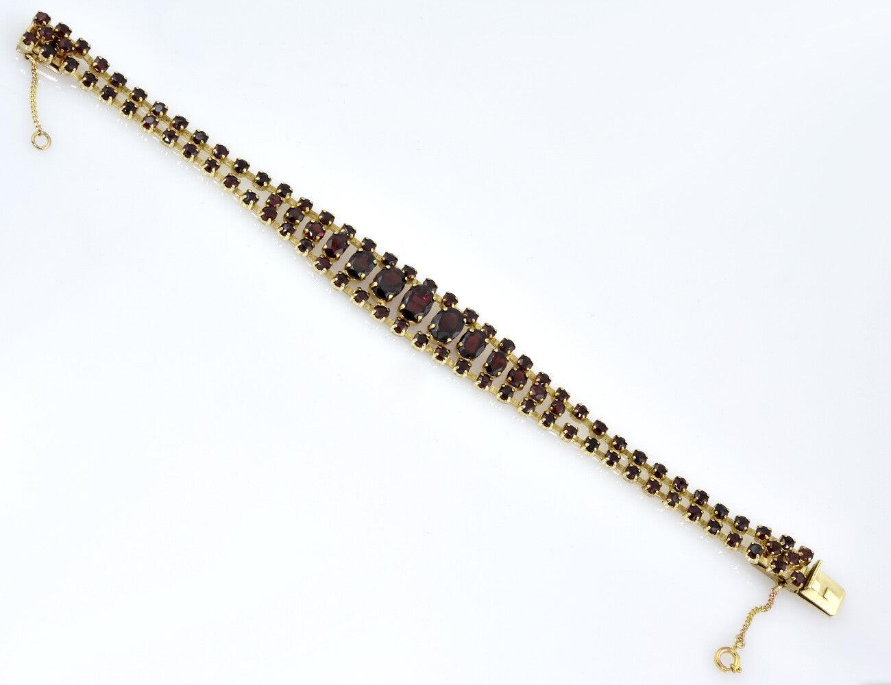 Granat Armband 333/000 8 K Gelbgold 19 cm