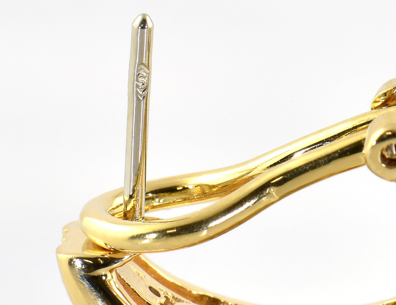 H.Stern Ohrstecker Saphir 750/000 18 K Gelbgold, 4 Diamanten zus. 0,12 ct