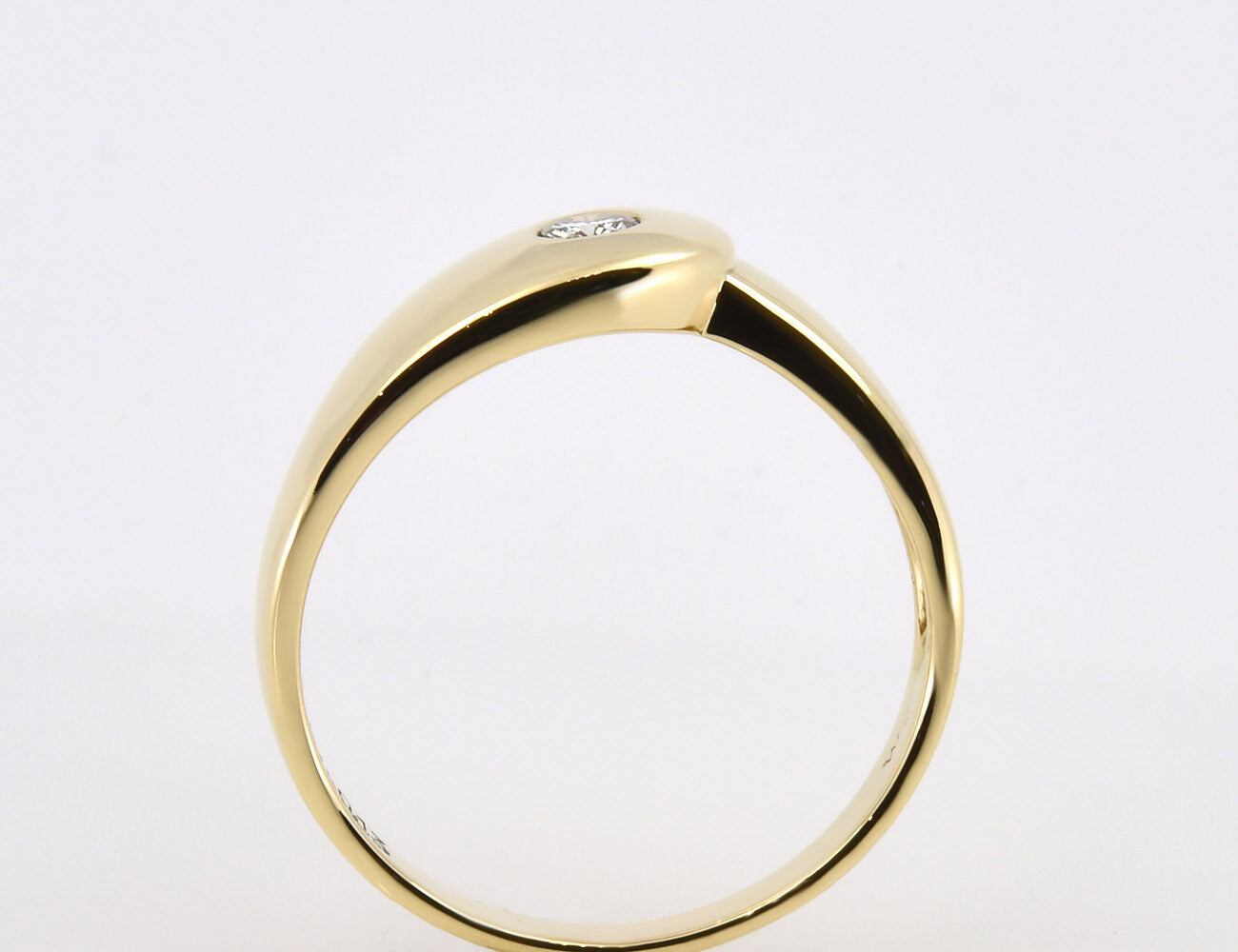 Diamant Ring 750/000 18 K Gelbgold 1 Brillant 0,13 ct