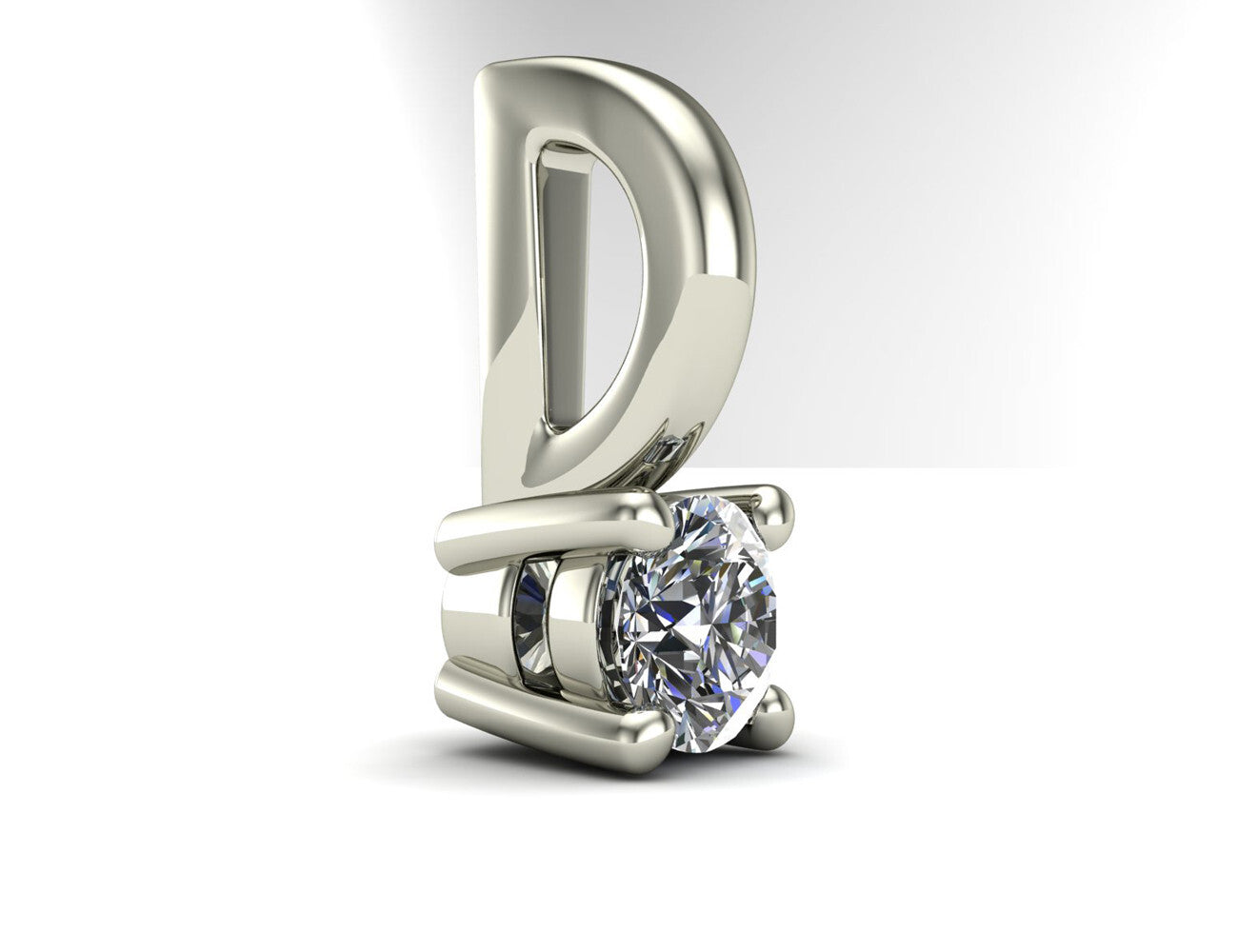 Diamant Solitär Anhänger 585/000 14 K Weißgold 1 Brillant  0,07 ct