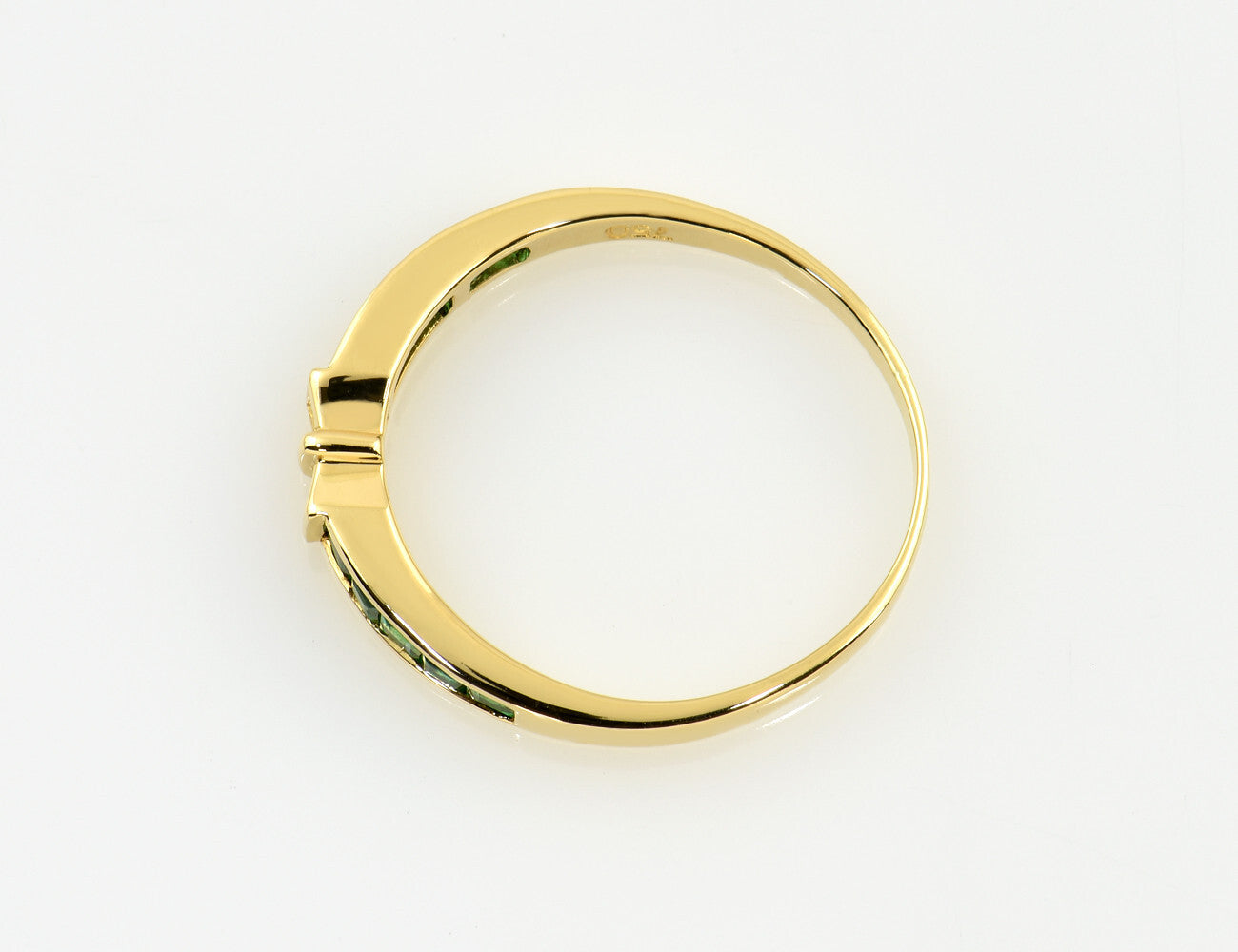 Smaragd Diamant Ring 750/000 18 K Gelbgold 2 Brillanten zus. 0,07 ct